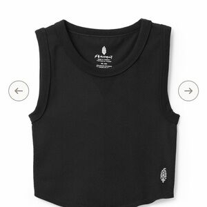 Free People FP Movement Free Throw Ribbed Crop Muscle Tank Top Black Medium Lrg